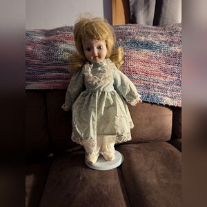 Vintage Doll with Lace Dress